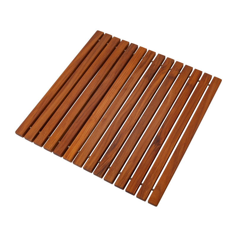 Symple Stuff Bedell Teak String Square Wood Bath Rug & Reviews Wayfair